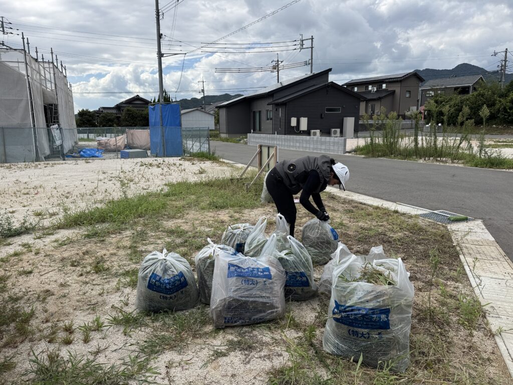 地盤調査の前に、まずは敷地をきれいに